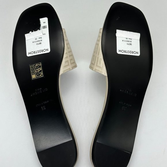 GIVENCHY 4G Monogram Signature Logo Flat Sandals Slides Mules Shoes Beige - Picture 12 of 13